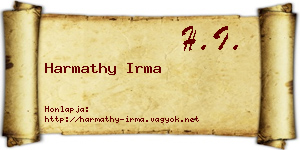 Harmathy Irma névjegykártya