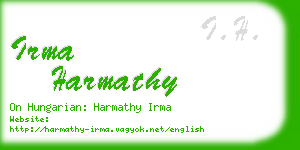 irma harmathy business card